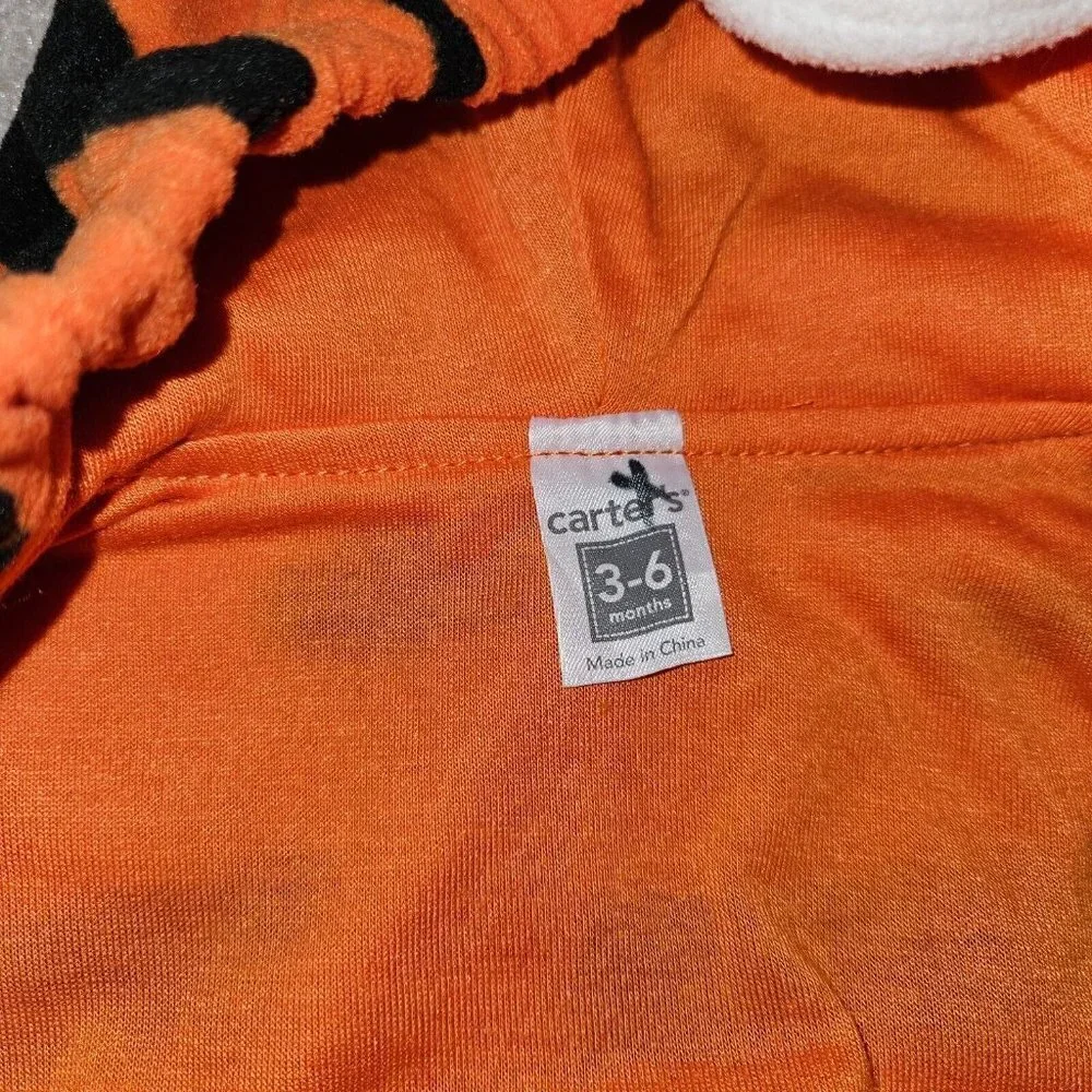 Carter's Orange Tiger Halloween Costume Baby 3-6 Months Jacket 6-9 Months Pants